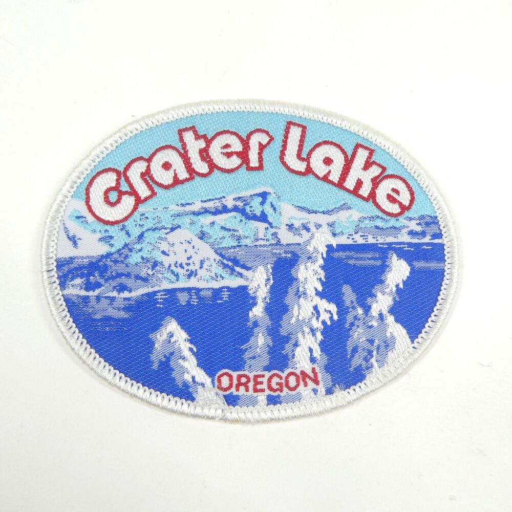 Crater Lake Oregon Embroidered Patch Vintage Souvenir 3.5" Oval National Park